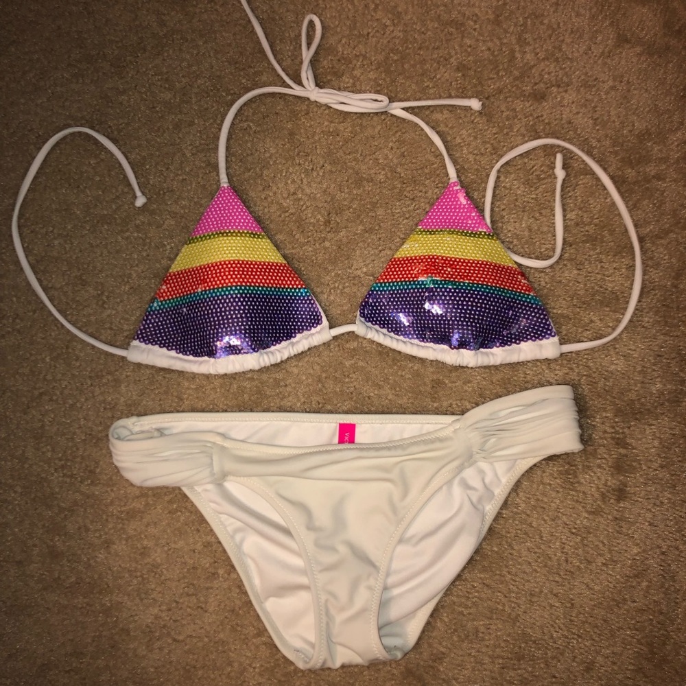 White Sequin Bikini Set